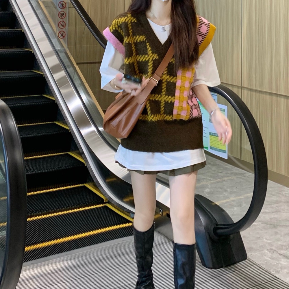 Áo len không tay dáng rộng màu sắc thời trang cho nữ