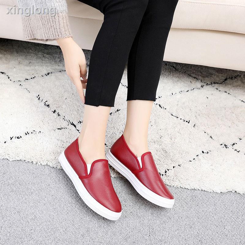 ▽✳✴Giày Lười Da Đế Bằng Chống Trượt Không Thấm Nước Phong Cách Hàn Quốc Cho Nữ | BigBuy360 - bigbuy360.vn