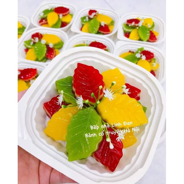 Khuôn khay nhựa rau câu hình 10 chiếc lá làm thạch phô mai, bánh da lợn