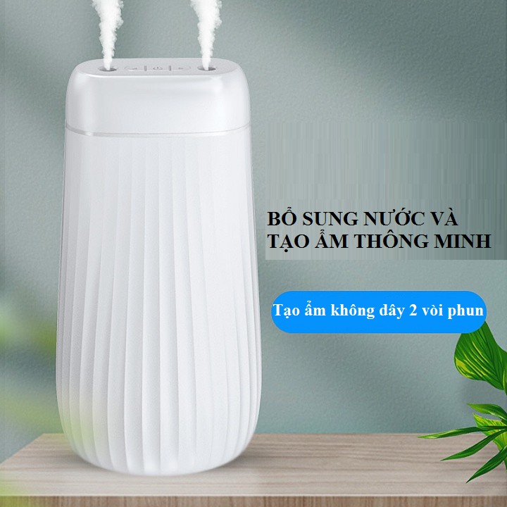 Máy phun sương tạo hơi ẩm bình đựng 1000ml có hai vòi phun kép sử dụng công nghệ siêu âm khuếch tán tinh dầu thơm phòng