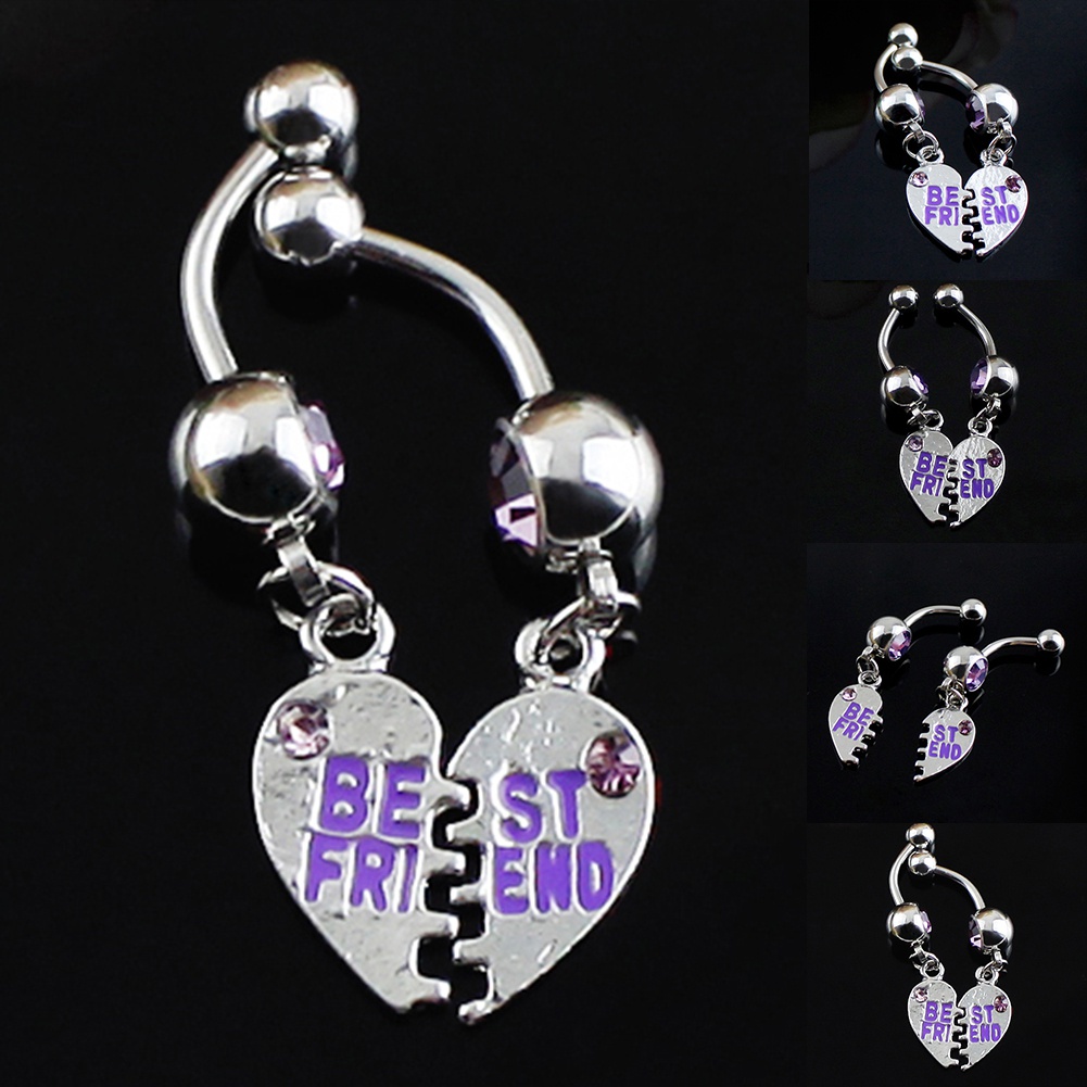 Bộ khuyên rốn hình trái tim bằng thép y tế chất lượng cao