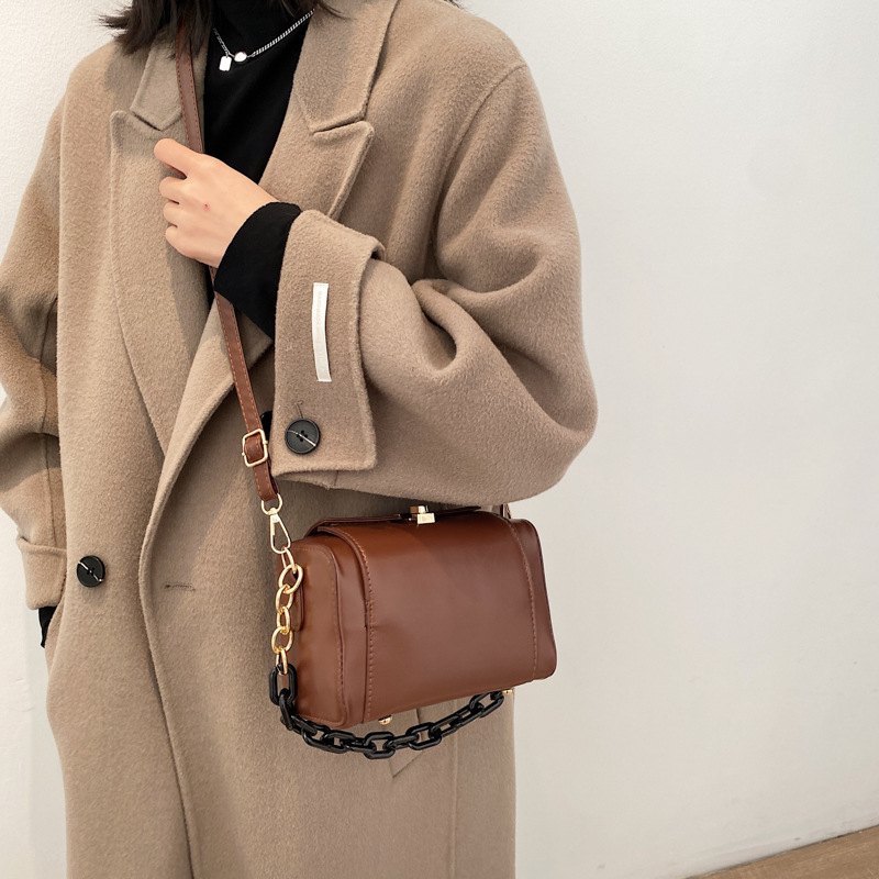 Túi đeo chéo hình vuông nhỏ phong cách retro Phương Tây cho nữ