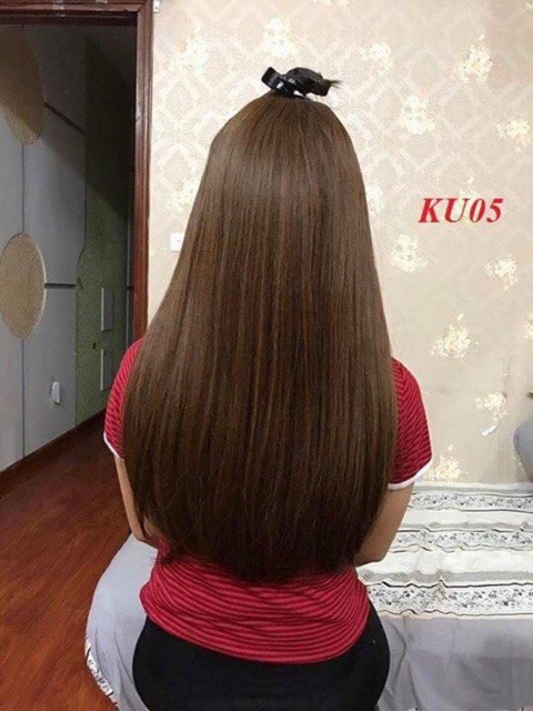 Tóc giả kẹp nửa đầu chữ U cúp đuôi