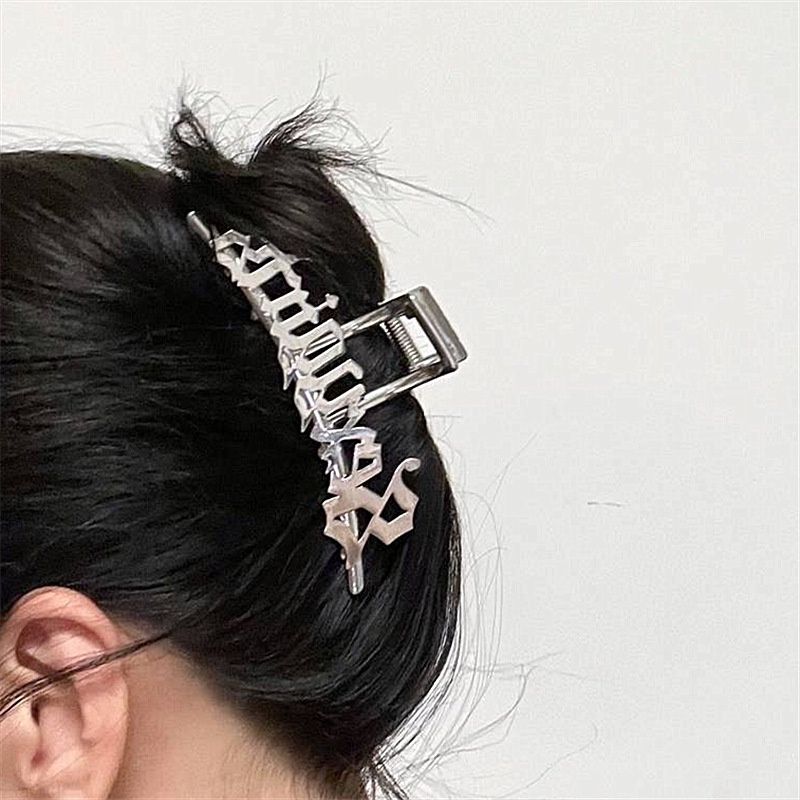 Kẹp Tóc Hình Cá Mập Bằng Kim Loại Cao Cấp Phong Cách hip hop Đường Phố Hàn Quốc Dành Cho Bạn Nữ