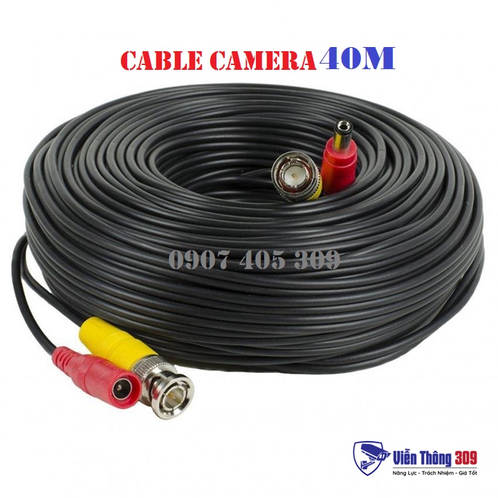 Cáp tín hiệu camera liền nguồn 10-20-30-40m, cáp bấm sẵn đầu BNC tiện lợi, dễ sử dụng