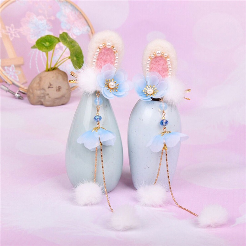 Trâm Cài Tóc Hình Thỏ Phong Cách Lolita Dễ Thương Cho Bé Gái