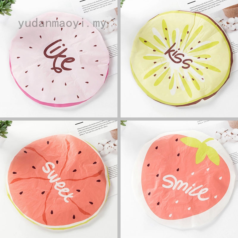 Mũ Trùm Tóc Khi Tắm Chống Thấm Nước Họa Tiết Trái Cây Cho Nữ