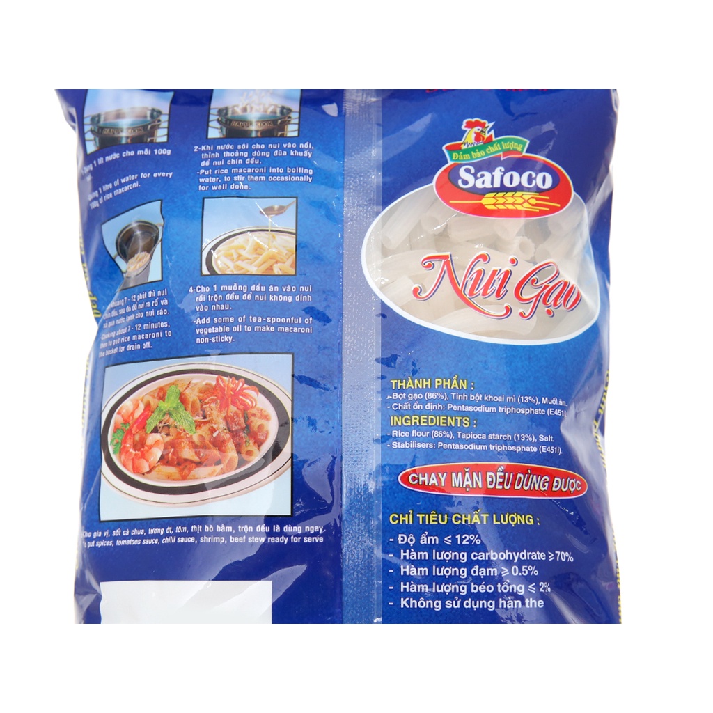 Nui gạo ống lớn Safoco gói 400g