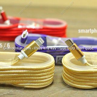 Cáp sạc iphone androi dây dù 1m4