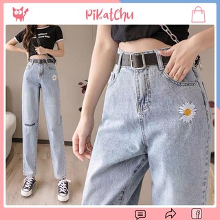 [Hàng cao cấp] Quần jean baggy hoa cúc 1hitshop _PiKatChu