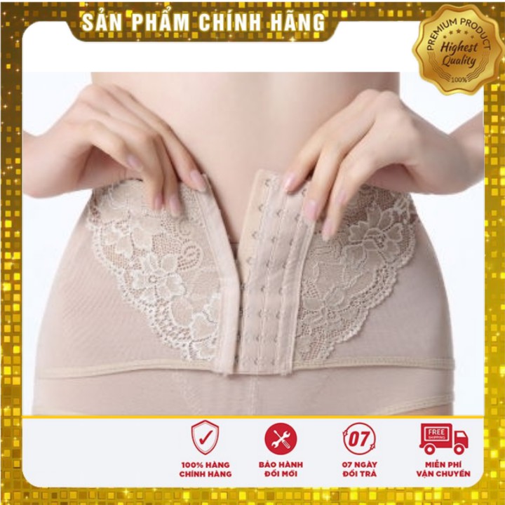 [Free ship - Giảm eo - bụng 3->5cm] Quần gen nịt bụng định hình 3 móc cài cạp ngắn cao cấp chính hãng lấy vóc dáng