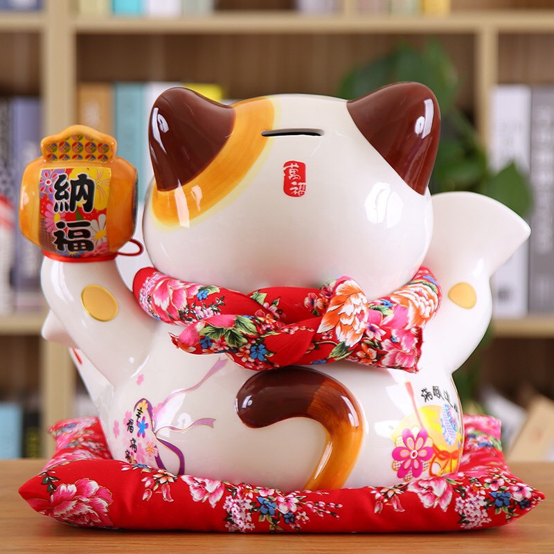 Mèo thần tài, mèo may mắn ống tiết kiệm 33cm -35cm