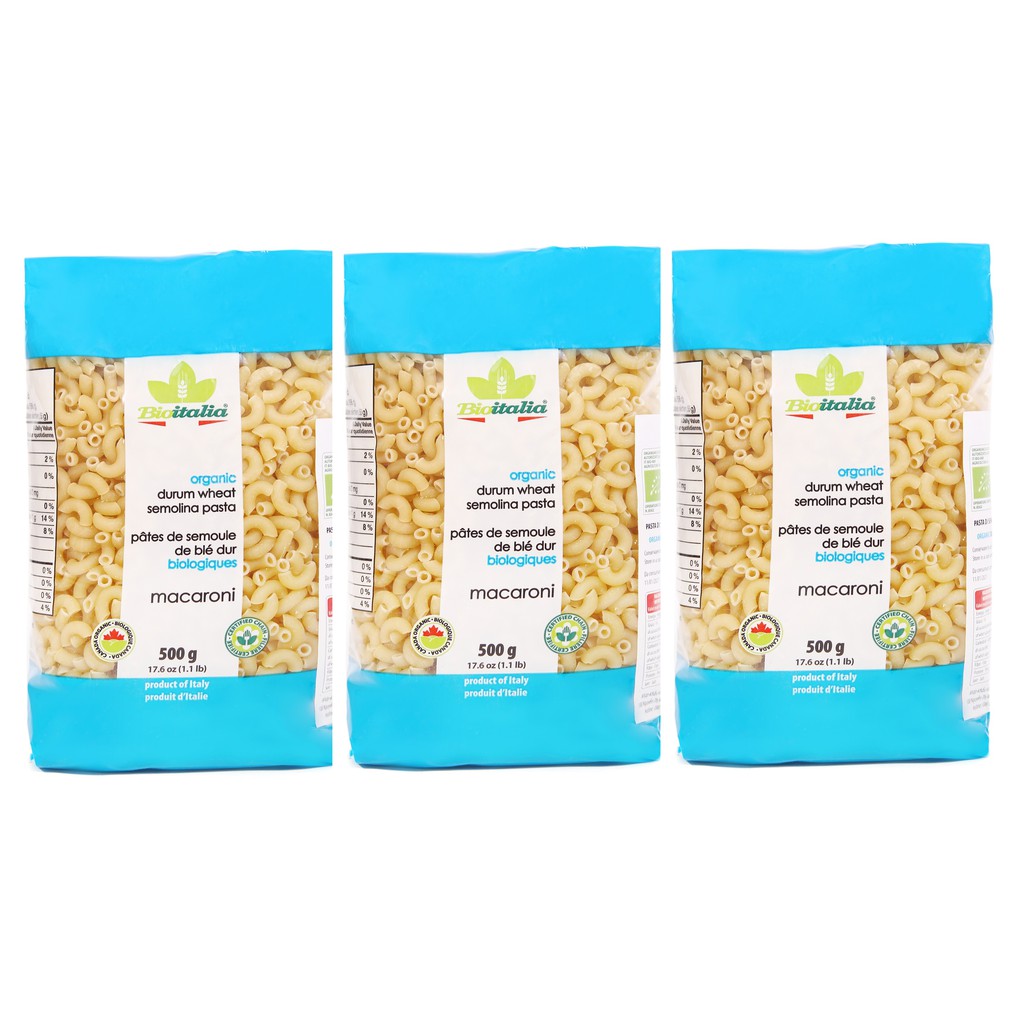 Nui Macaroni Hữu Cơ BioItalia (500g) - Lốc 3 Gói