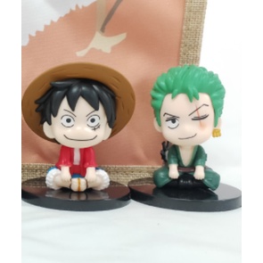 Mô Hình OnePice, Luffy Zoro Chibi Siêu Đẹp, Bộ Sưu Tập Nhân Vật, Decor - Tượng OnePiece Cao 6,5 cm