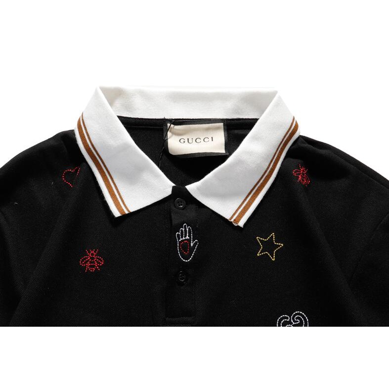 Áo Thun Polo Tay Ngắn Chất Liệu Cotton Thêu Hoạ Tiết Gucci Thời Trang Dành Cho Nam Và Nữ | BigBuy360 - bigbuy360.vn