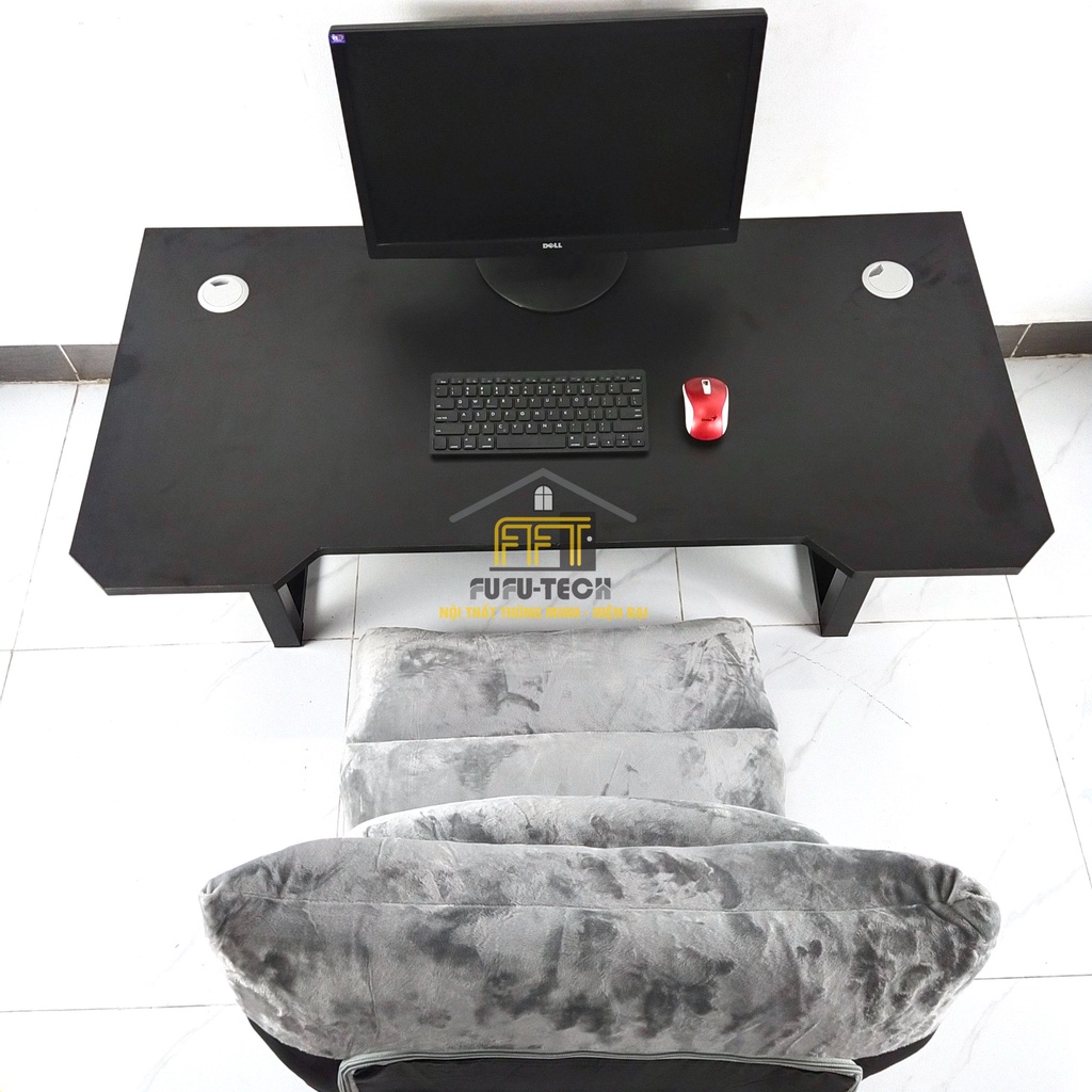 Bàn Ghế Ngồi Bệt Gaming V2 Fufutech 120x60 Khung Chân Xếp Gọn, Tiện Lợi, Thoải Mái (Màu Xám)