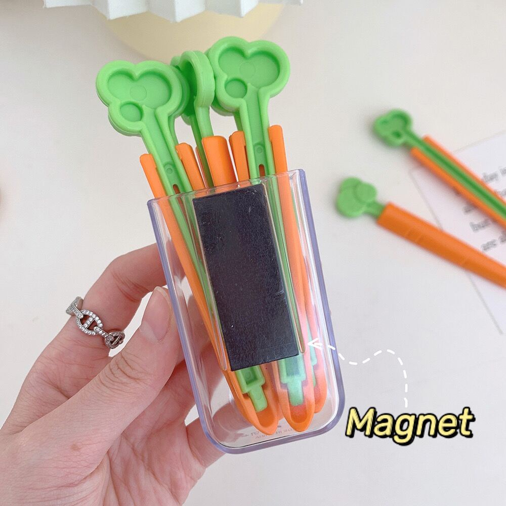 Set 5 Kẹp Niêm Phong Túi Thức Ăn Hình Cà Rốt Dễ Thương