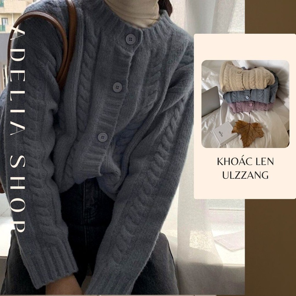 Khoác Len Ulzzang | Khoác Len Cardigan Ulzzang Dày Dặn 3 Màu Xinh Xắn Phong Cách Hàn Quốc | BigBuy360 - bigbuy360.vn