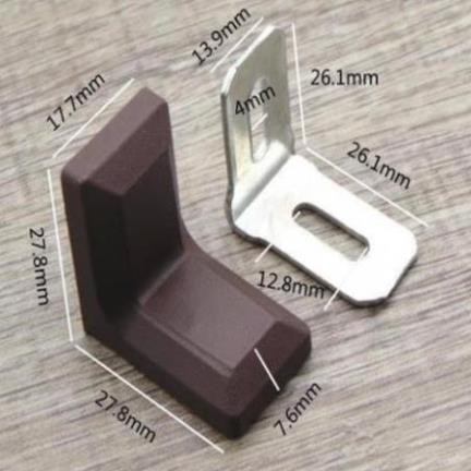 Bộ Ke Góc Nhựa Mini Màu Nâu - Chuyện dùng để liên kết, cố định, tạo góc vuông như: Tủ đồ, hộp trang điểm...- 1 Cái