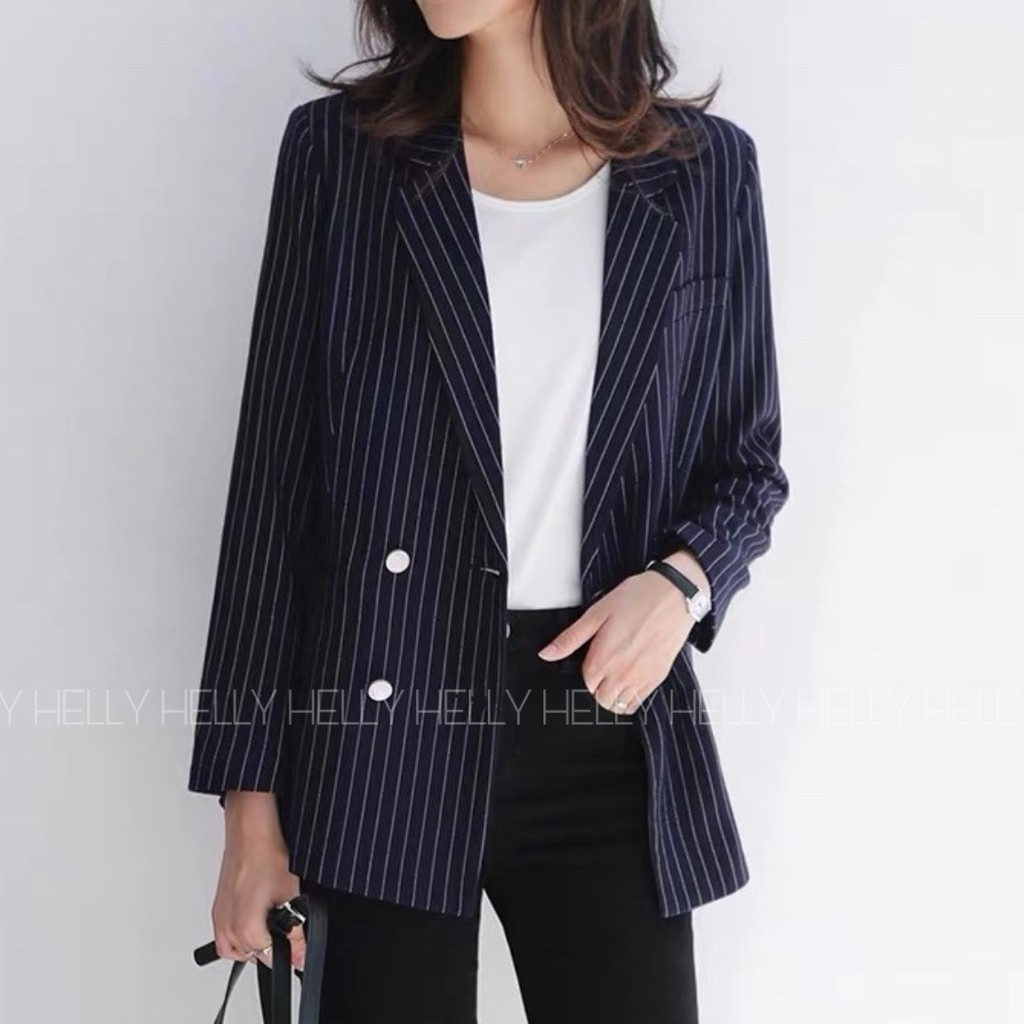 [Mã SHOPSAL50 giảm 50k với đơn 500k] ÁO BLAZER 2 LỚP SỌC | BigBuy360 - bigbuy360.vn