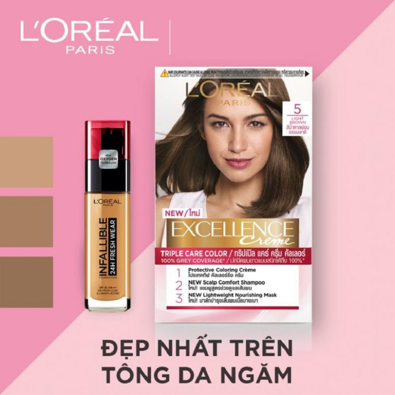 (Nhuộm LOREAL) Màu nhuộm dưỡng tóc phủ bạc LOreal Paris Excellence Crème 172ml