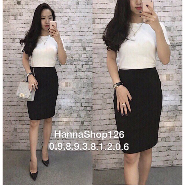Chân váy công sở hàng xưởng Hanna ( xẻ sau - xẻ trước )💖🍀❤️ | BigBuy360 - bigbuy360.vn