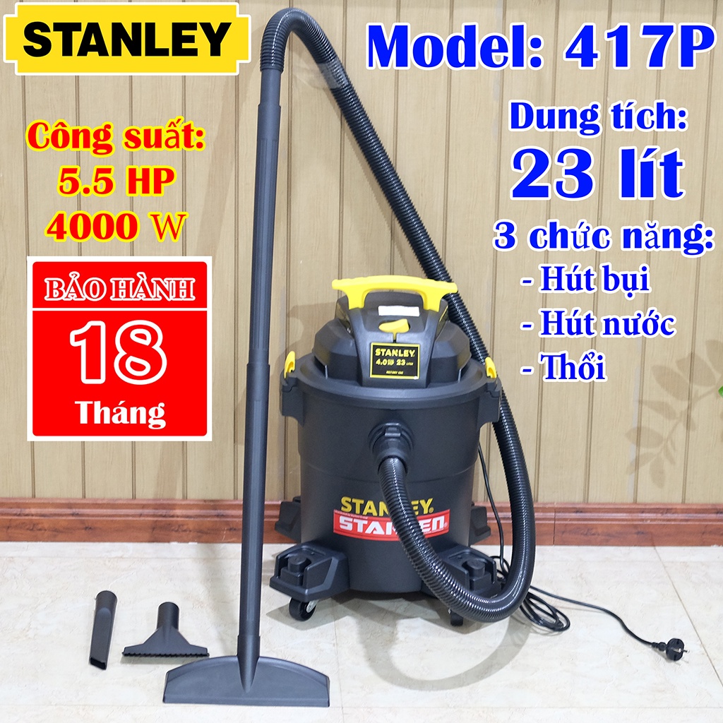 MÁY HÚT BỤI CÔNG NGHIỆP 3 CHỨC NĂNG STANLEY SL194176P, DUNG TÍCH 23L, CÔNG SUẤT TỐI ĐA 4000W