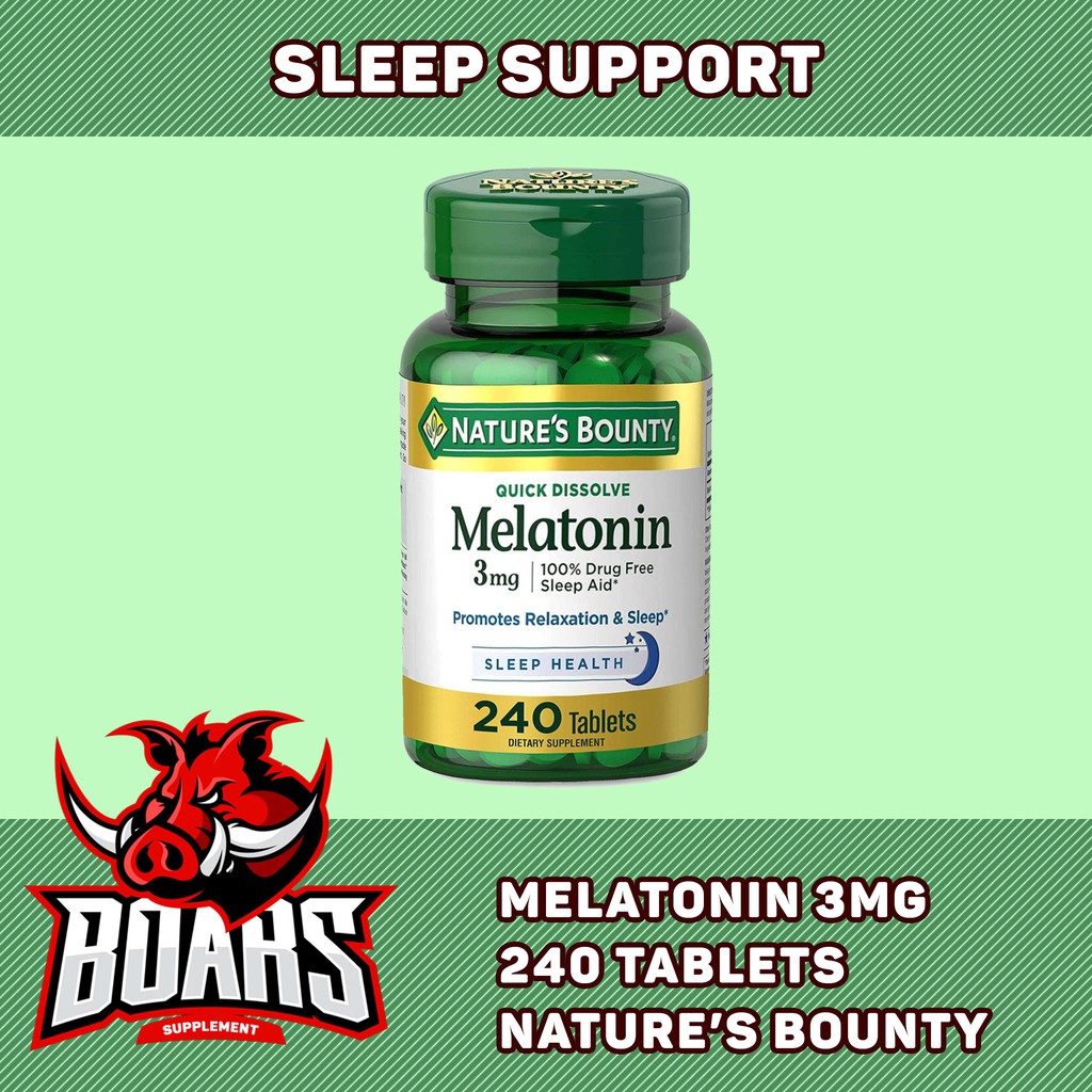 VIẾN UỐNG MELATONIN 3MG, HỖ TRỢ GIẤC NGỦ, NGỦ NGON, GIẢM STRESS, CHÍNH HÃNG MỸ, 240 VIÊN