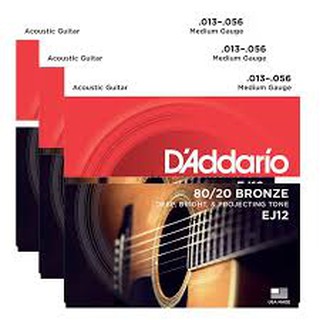 Dây đàn acoustic guitar 80/20 bronze daddario ej12