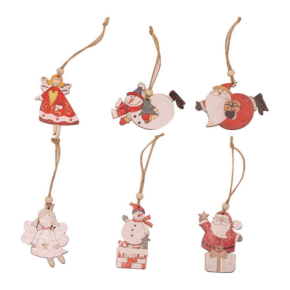 GOGOUP Set 2 Phụ Kiện Treo Trang Trí Giáng Sinh Hình Thiên Thần / Ông Già Noel