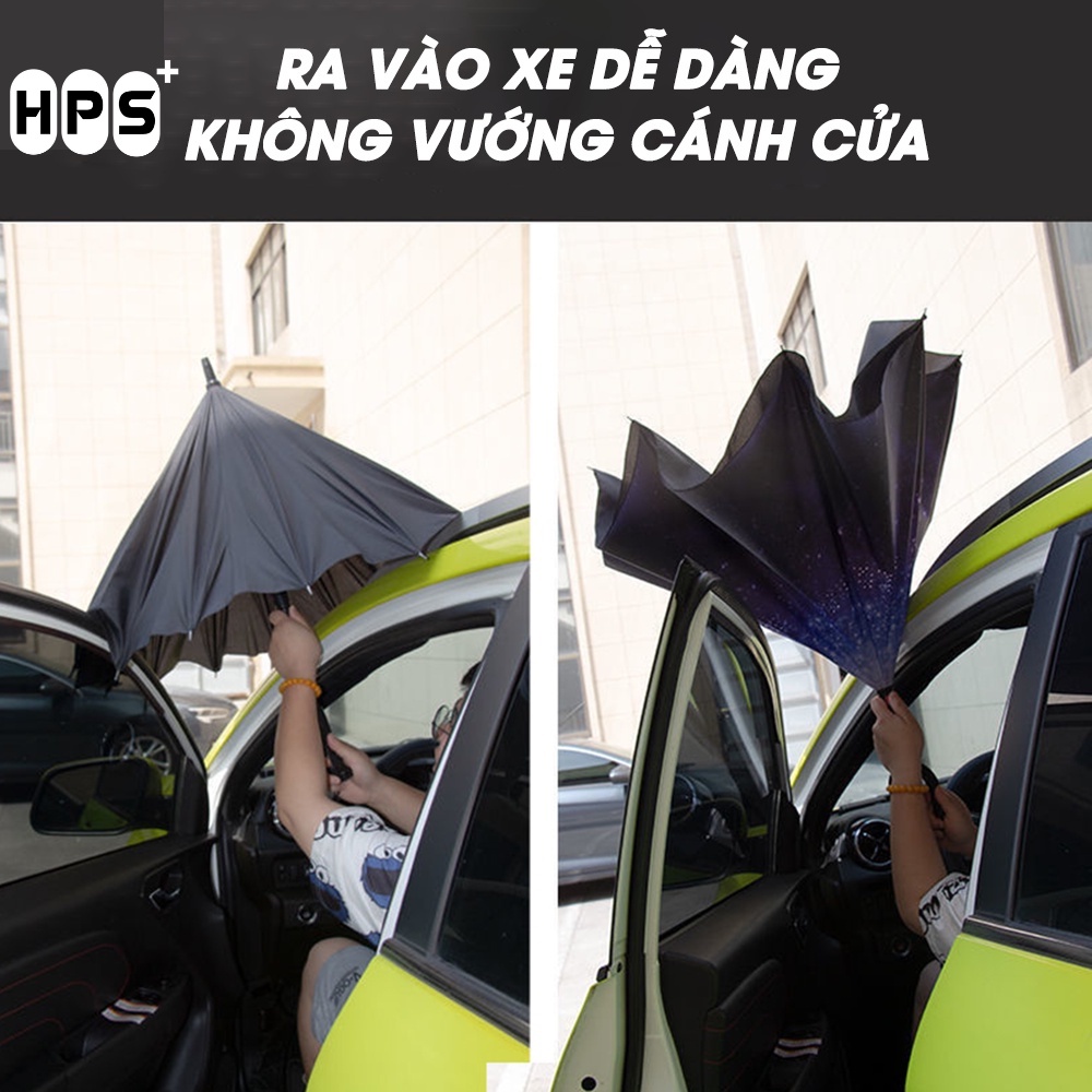 Ô gấp ngược tiện lợi thiết kế chữ C thông minh, Dù đi mưa gấp ngược theo phong cách Nhật Bản