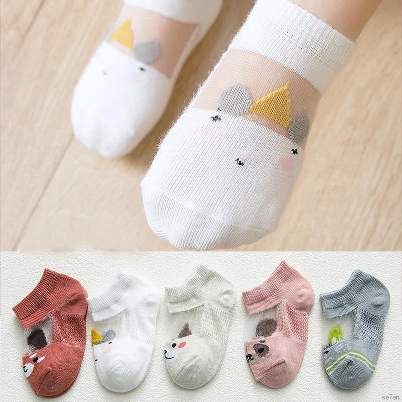 Set 5 cặp vớ vải cotton hoạt hình xinh xắn dễ thương cho bé