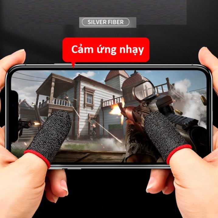 Bao tay chơi game Finger Tips sợi bạc cao cấp, Găng tay chơi game tăng độ nhạy cảm ứng, chống mồ hôi tay
