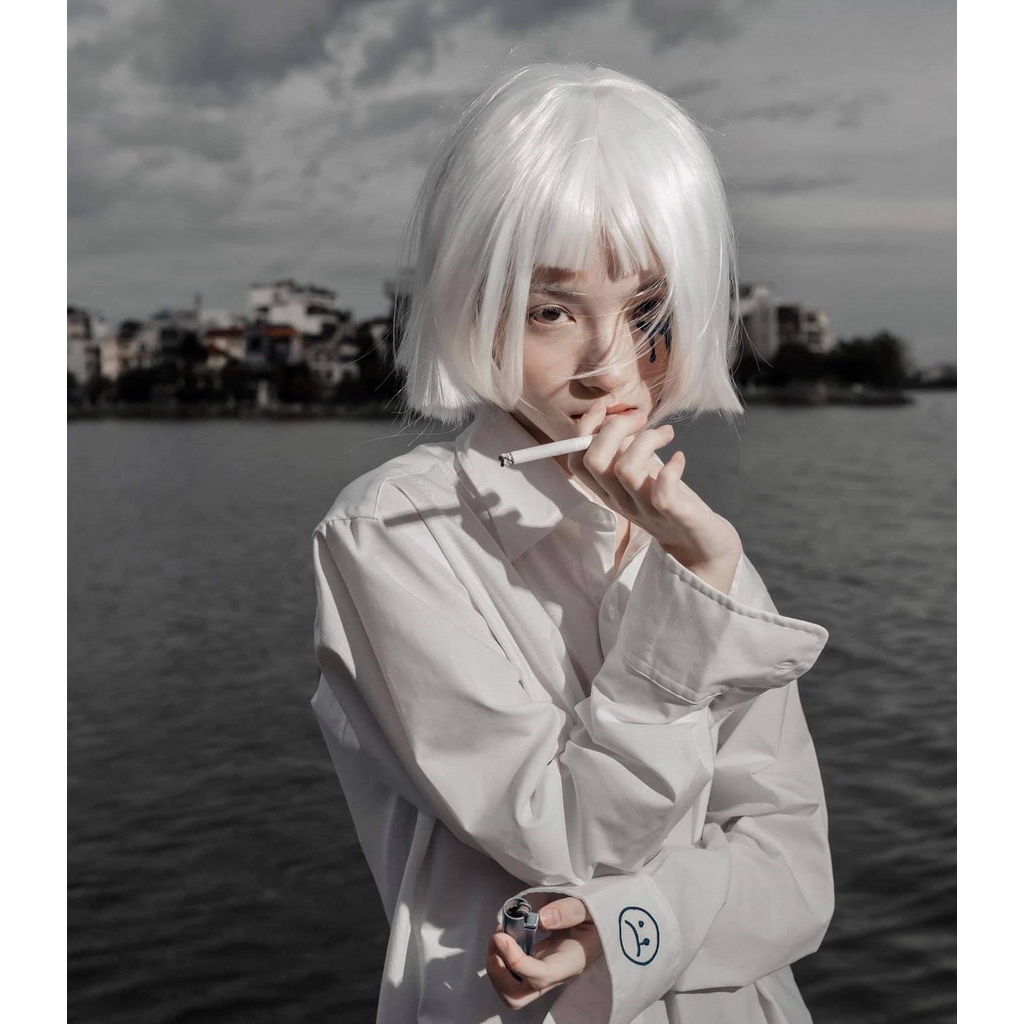 Áo sơ mi tay dài SADBOIZ Sad Signature Oversized White