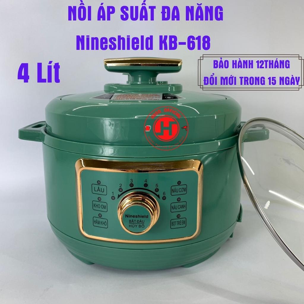 Nồi áp suất điện đa năng Nine KB 618  dung tích 4L, nồi đa năng nấu lẩu, kho, hầm, nấu cơm, bột trẻ em