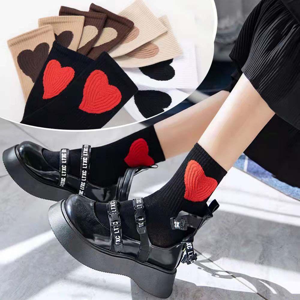 Đôi Vớ Thoáng Khí Họa Tiết Trái Tim Nhiều Màu Sắc Dễ Thương Cho Nữ