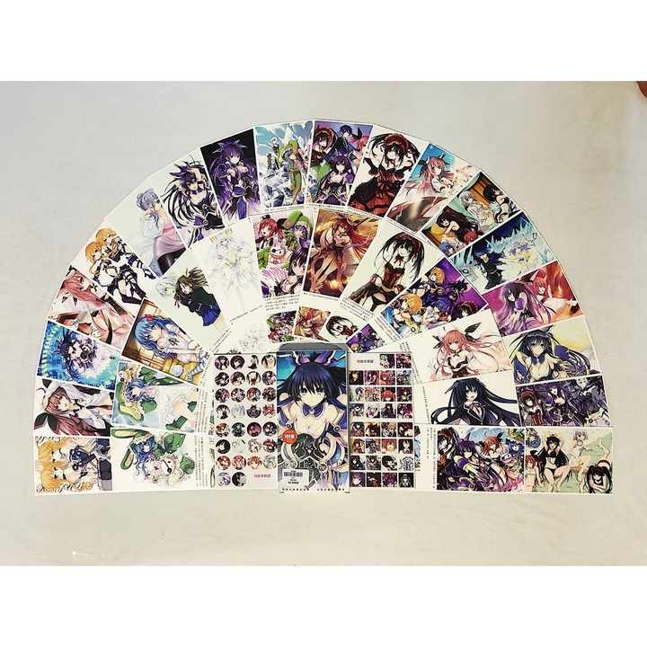 Postcard Date A Live mẫu 3 hộp có ảnh dán sticker lomo bưu thiếp