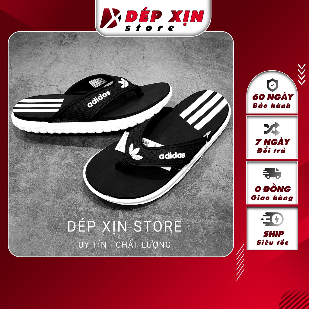 Dép Kẹp Adidas Cao Cấp Đế Cao siêu bền nhẹ chống trơn (Đen Đế Trắng)