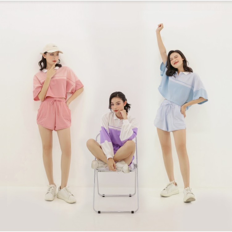 Quần thun có dây rút - COLOR BLOCK SHORTS - SODA POP