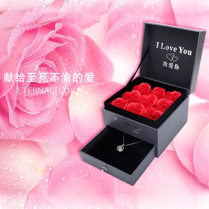 Hộp quà tặng trang sức hình hoa hồng sáng tạo cao cấp