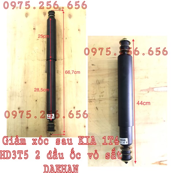 Giảm Xóc Sau KIA 1T4 2 đầu ốc Vỏ Sắt DAEHAN