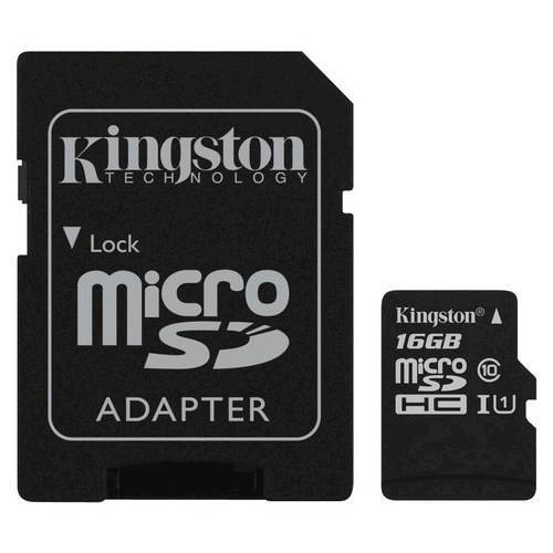 Thẻ nhớ Kingston Micro Class 10 16GB + Adaptor (Đen)