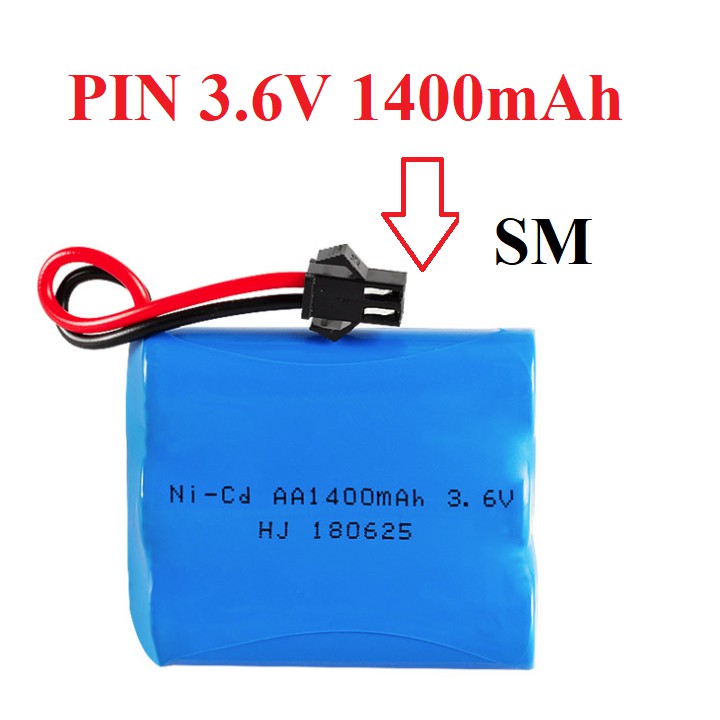 Pin 3.6v 1400mAh dùng cho xe điều khiển, xe công trình đồ chơi