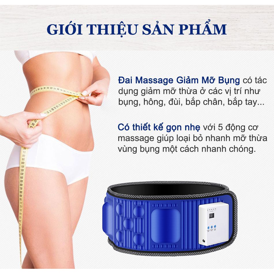 Đai Massage Bụng Giảm Béo X5 TẶNG Cây Lăn Massage Mặt Beauty Bar