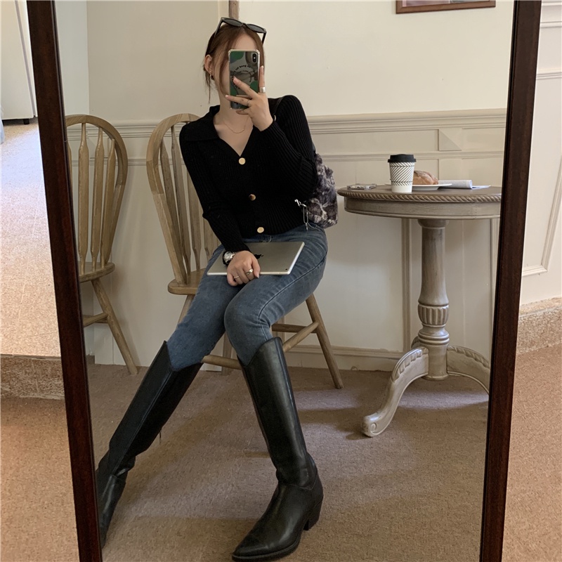 Áo Khoác Cardigan Dệt Kim Tay Dài Phong Cách Mùa Thu Mới Cho Nữ