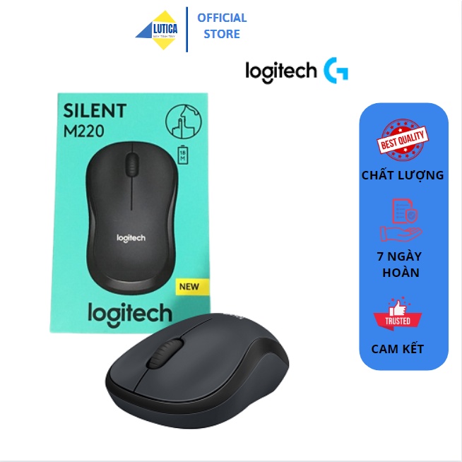 Chuột không dây M220 Silent BH 6T - Chuột không tiếng click nhỏ gọn nhạy -Tặng kèm pin