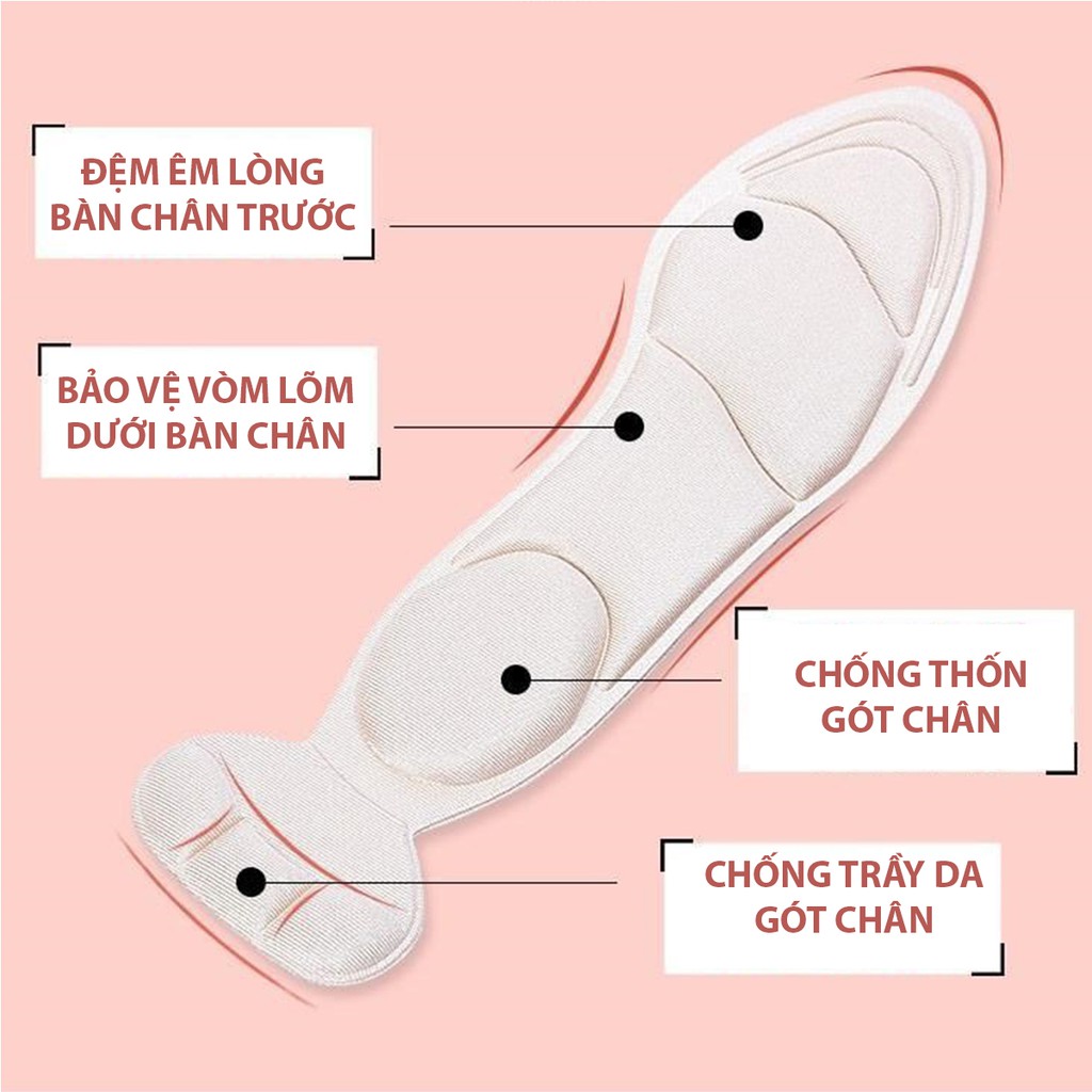 Lót giày cao gót giảm size cho giày bị rộng, êm chân và hút mồ hôi (KHÔNG CHIA SIZE, DÙNG KÉO CẮT) - CMPK11