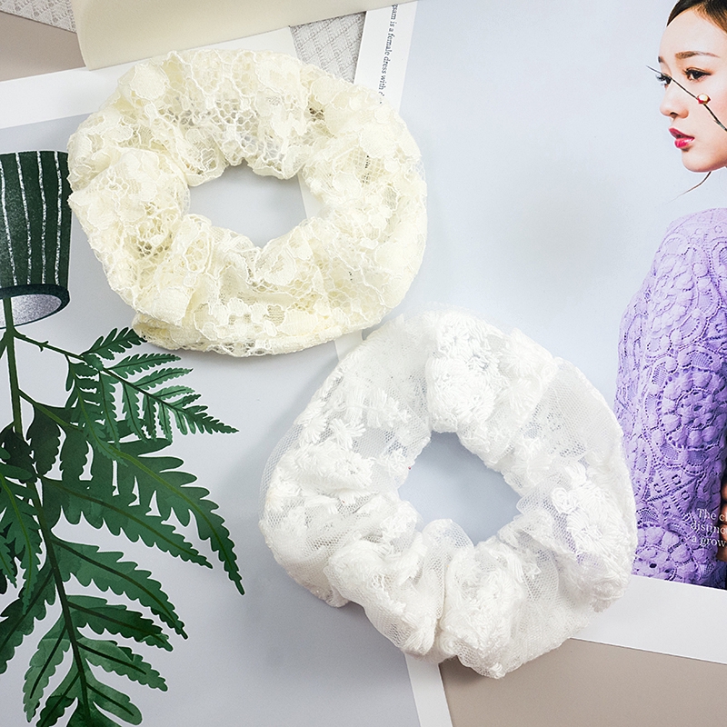 Dây cột tóc phối ren xinh xắn thời trang dành cho nữ