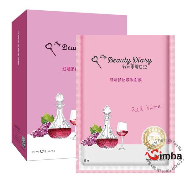 Mặt nạ My Beauty Diary rượu vang đỏ - 8 Miếng/ Hộp