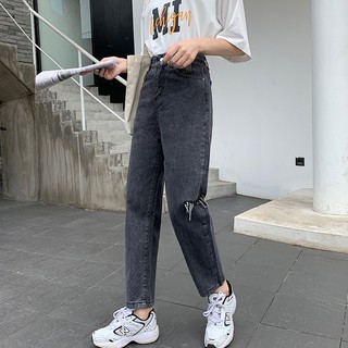 Quần jeans rách gối thời trang nữ phong cách Hàn Quốc